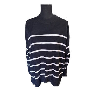 Polo Ralph Lauren Black Striped Mock Neck Sweater – Button Shoulder, Women’s